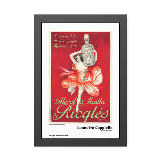 Alcool De Menthe Ricqlès (1924) by Leonetto Cappiello / Affiche Encadrée Série Vintage Ads Collection