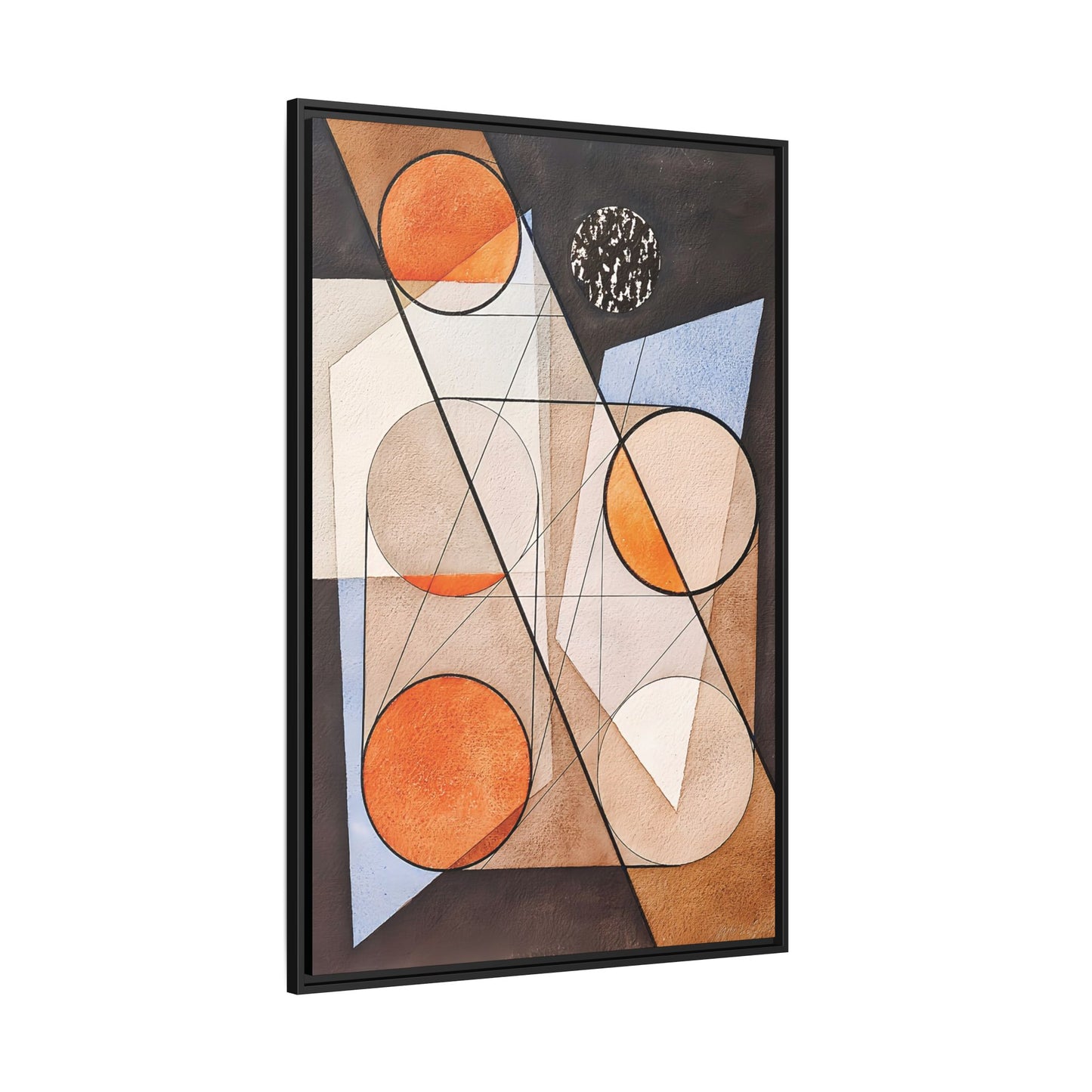 Composition aux cercles symétriques (1932) by László Moholy-Nagy / Toile encadrée sur caisse américaine