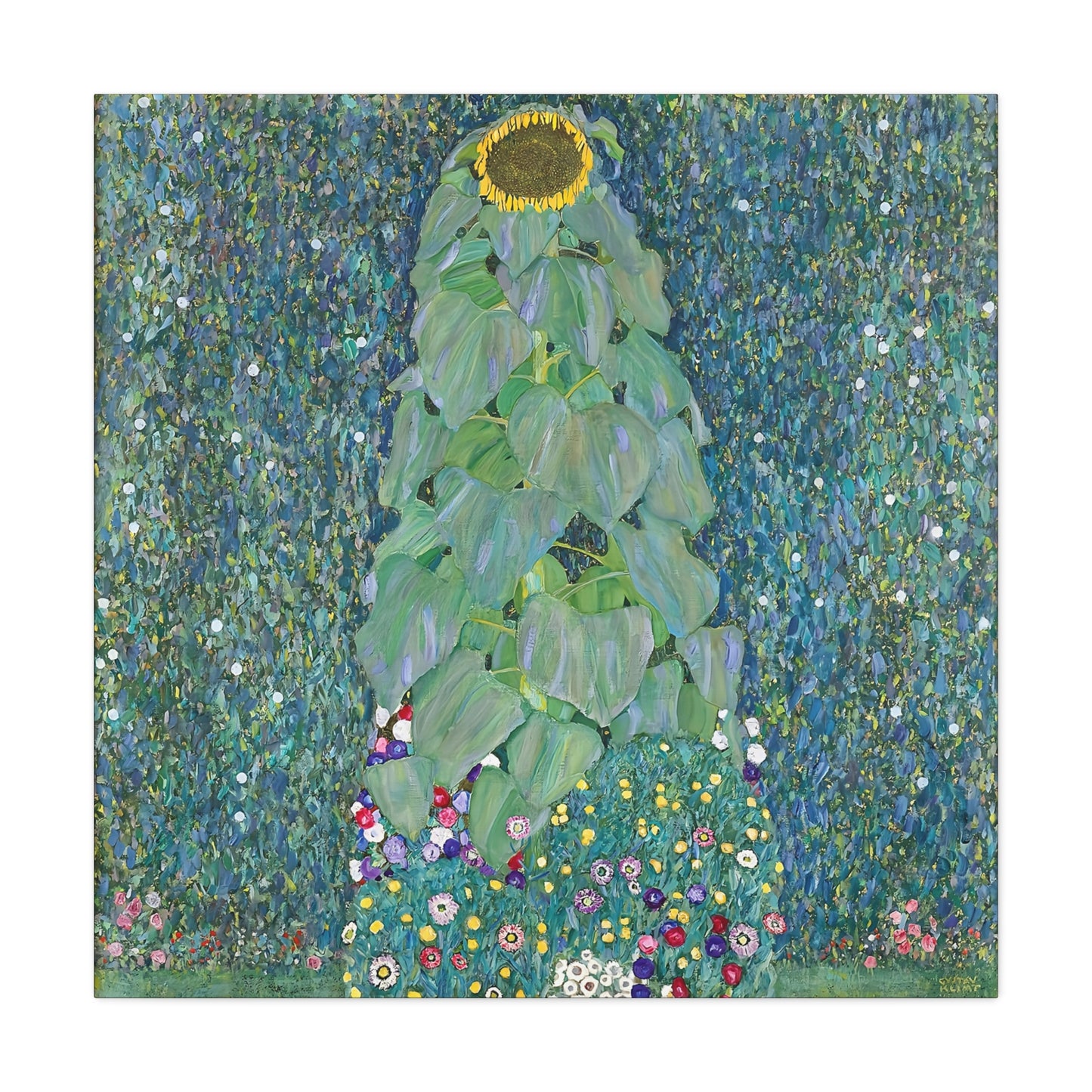 Sunflowers (1883) by Gustav Klimt / Reproduction Fine Art sur Toile / Flanc Large Epaisseur 3.2 cm - 1.25 inch
