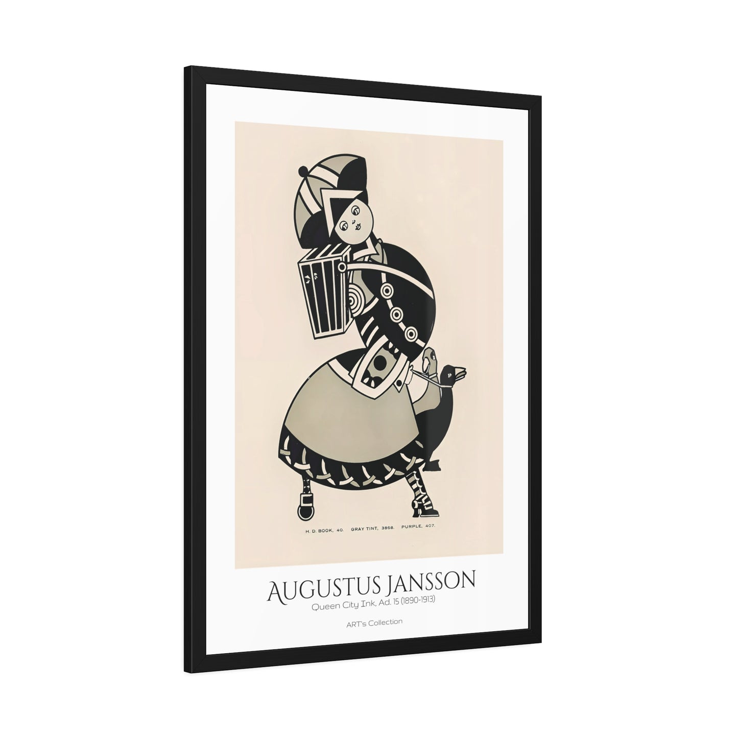 Queen City Ink, Ad. 15 (1890-1913) by Augustus Jansson / Affiche Encadrée série ART's Collection
