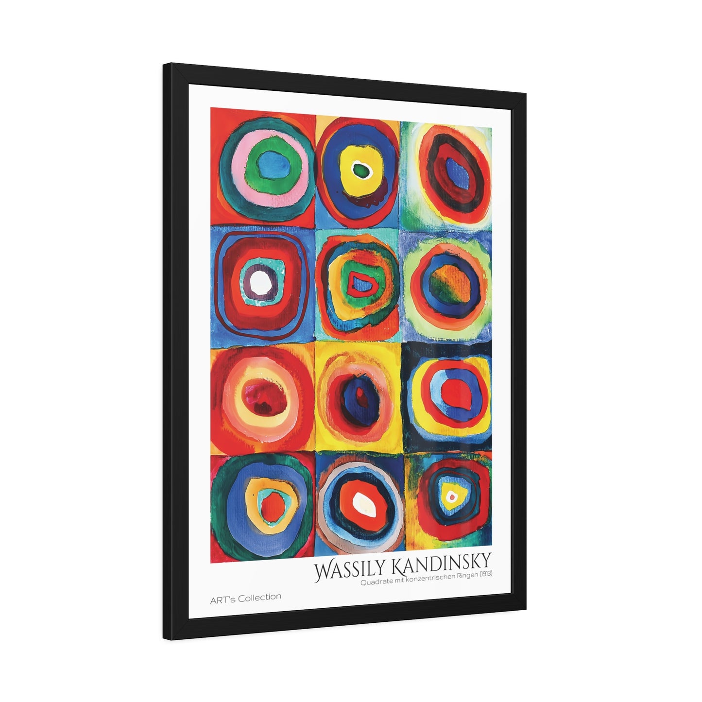 Quadrate mit konzentrischen Ringen (1913) by Wassily Kandinsky / Affiche Encadrée série ART's Collection