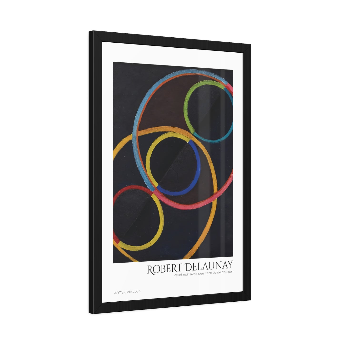 Relief noir avec des cercles de couleur by Robert Delaunay / Affiche Encadrée série ART's Collection
