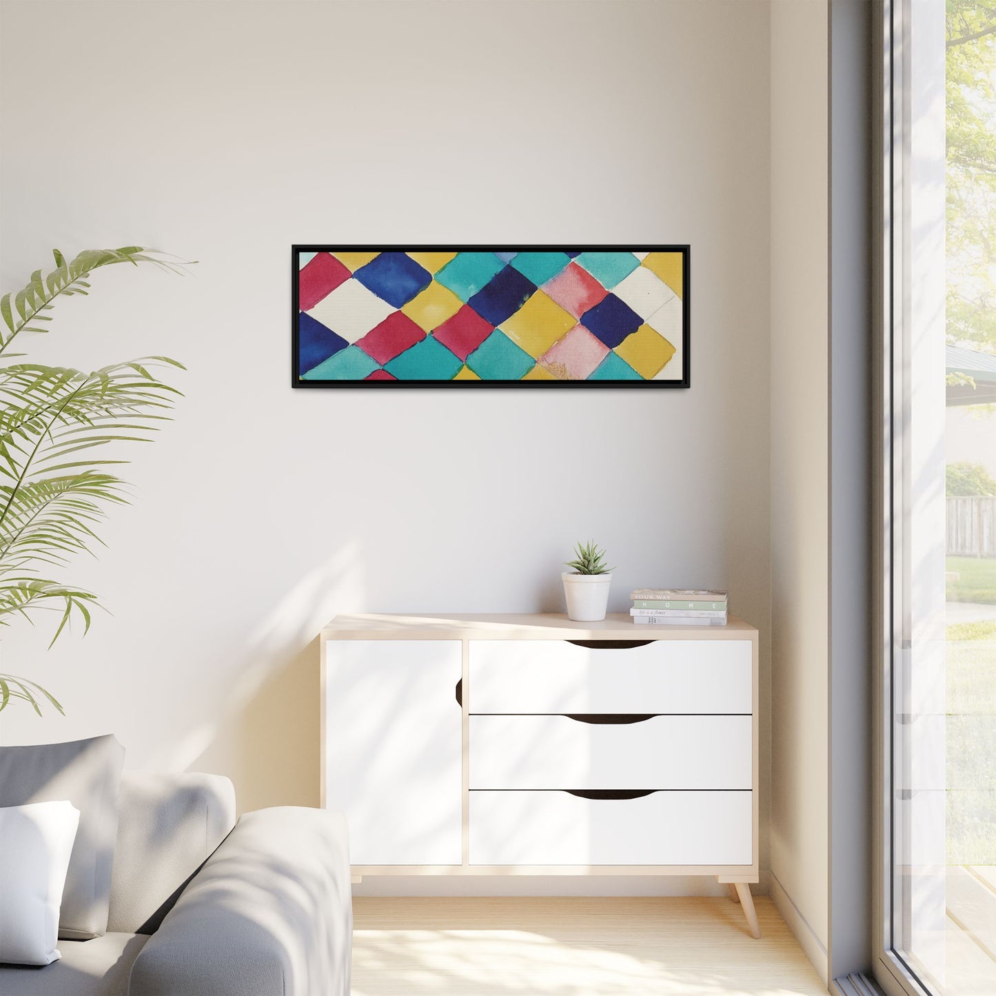 Wassily Kandinsky / Étude des couleurs avec les diamants (1913) / Toile encadrée sur caisse américaine