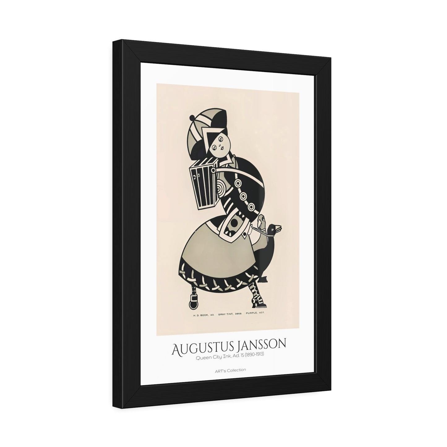 Queen City Ink, Ad. 15 (1890-1913) by Augustus Jansson / Affiche Encadrée série ART's Collection