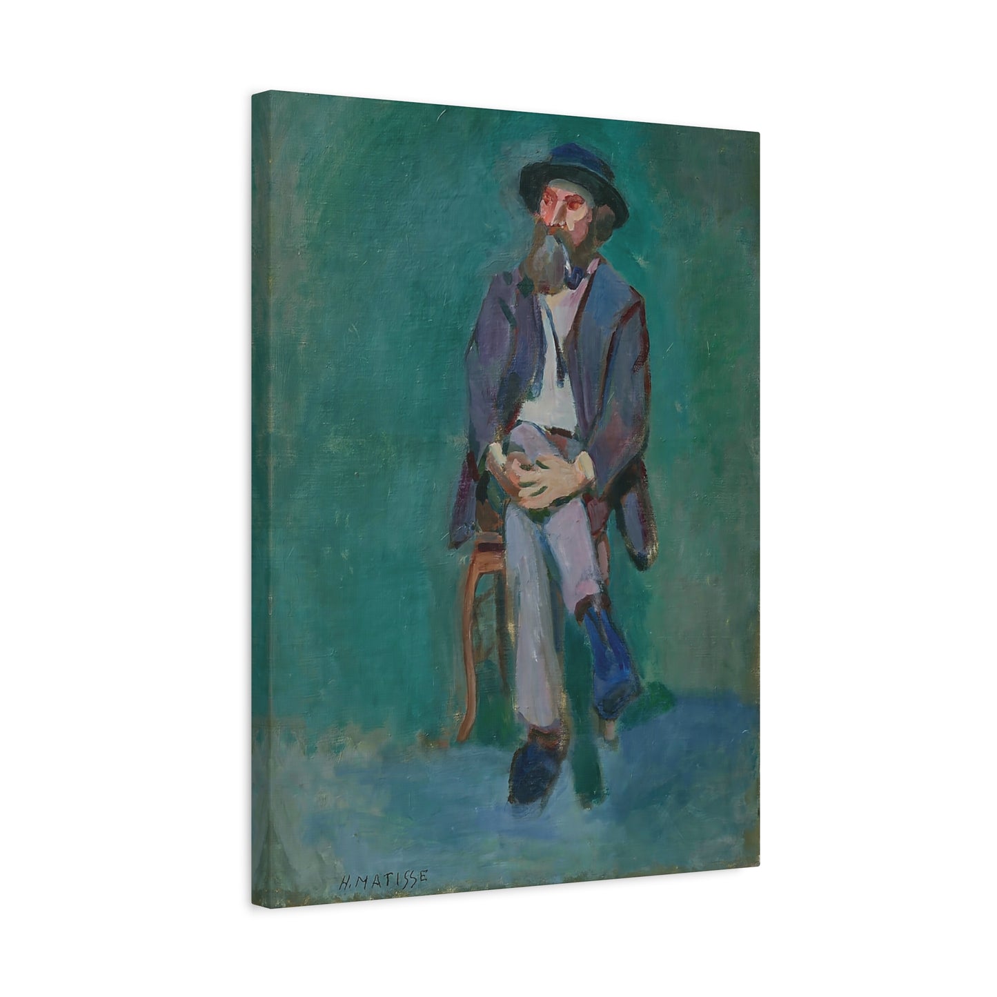 Homme assis (1900) by Henri Matisse / Reproduction Fine Art sur Toile / Epaisseur 3.2 cm - 1.25 inch