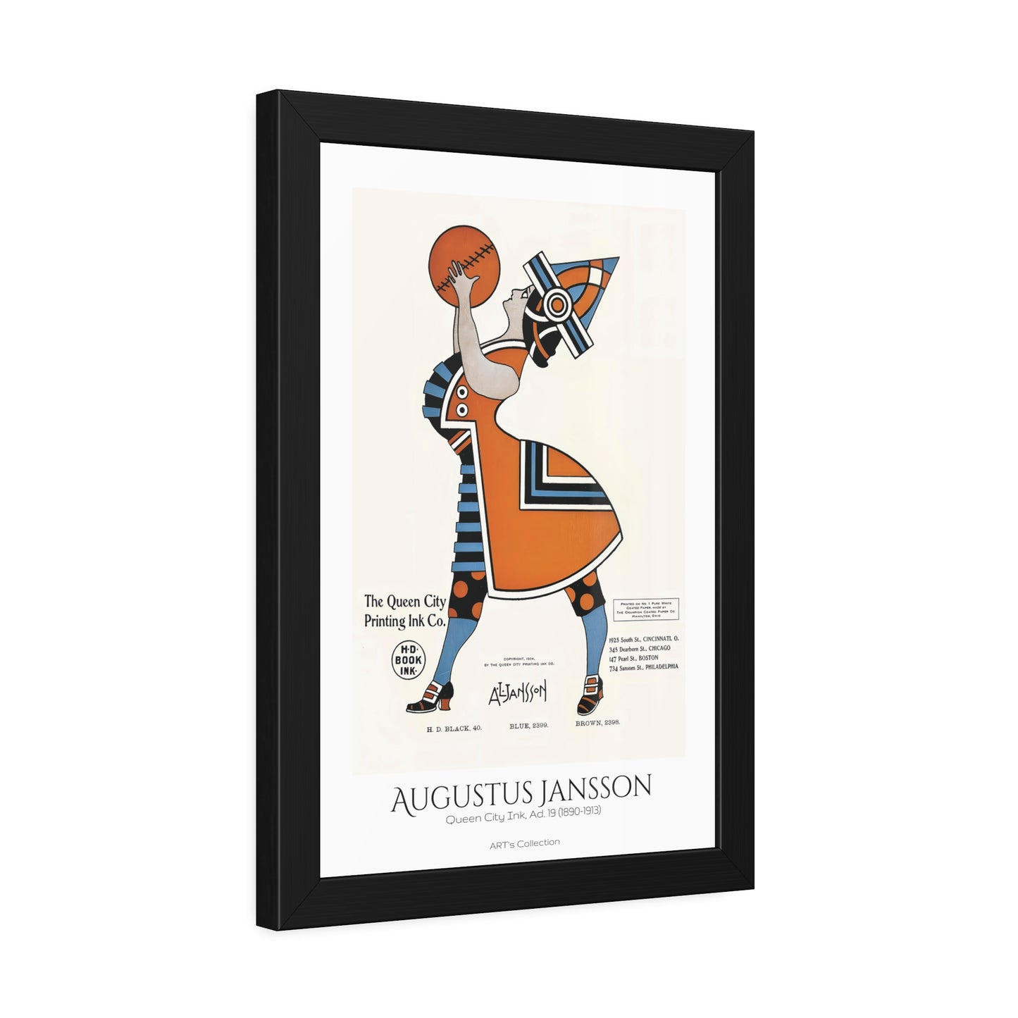 Queen City Ink, Ad. 19 (1890-1913) by Augustus Jansson / Affiche Encadrée série ART's Collection