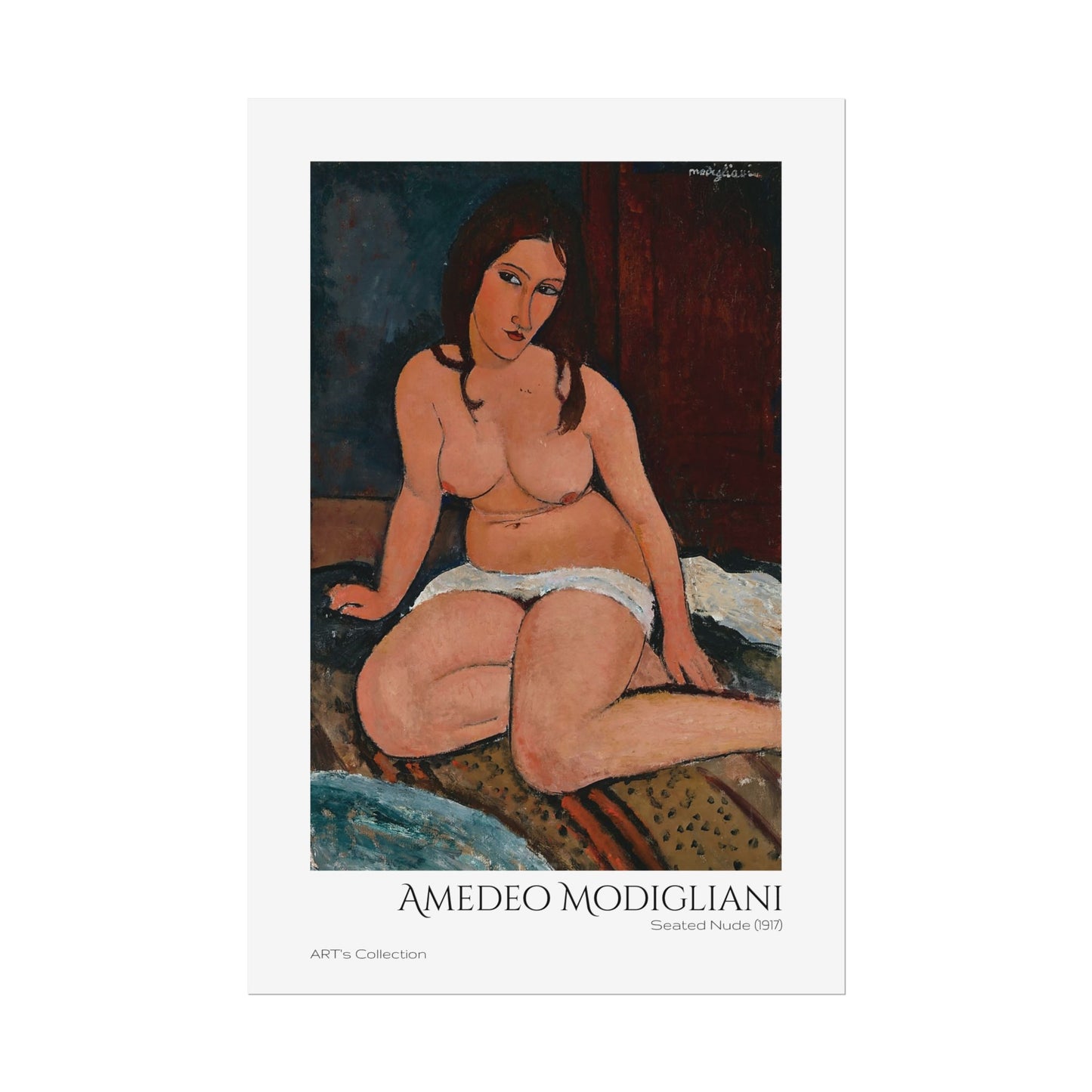 Seated Nude (1917) by Amedeo Modigliani / Affiche imprimée - Série ART's Collection