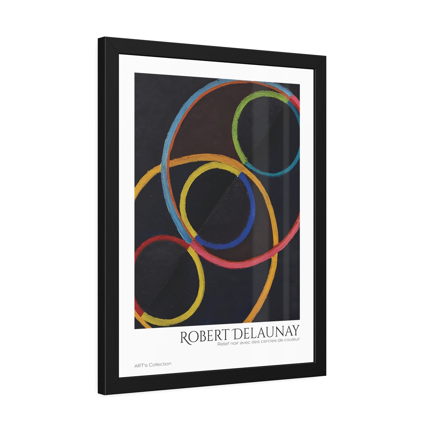 Relief noir avec des cercles de couleur by Robert Delaunay / Affiche Encadrée série ART's Collection
