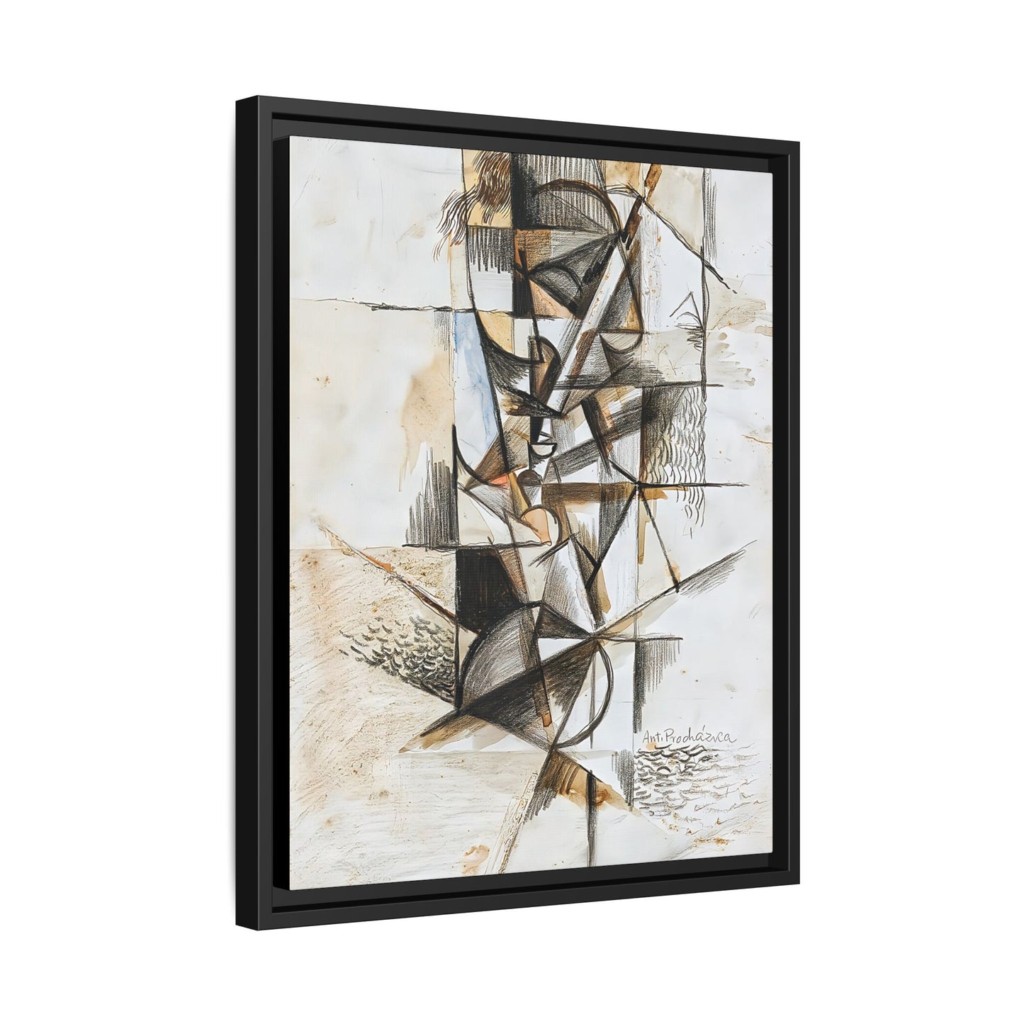 Cubist head (c. 1914) by Antonin Procházka / Toile encadrée sur caisse américaine