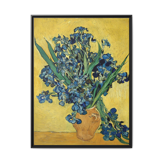 Irises (1890) by Vincent van Gogh / Toile encadrée sur caisse américaine