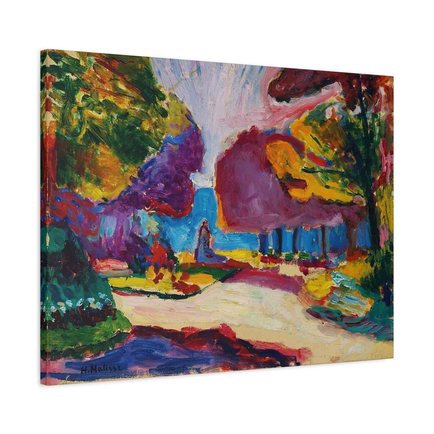 Jardin du Luxembourg, Paris (1902) by Henri Matisse / Reproduction Fine Art sur Toile / Flanc Large Epaisseur 3.2 cm - 1.25 inch