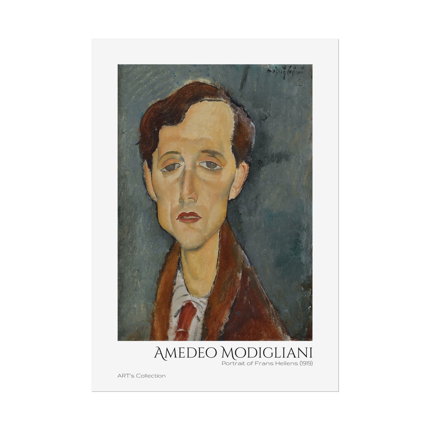 Portrait of Frans Hellens (1919) by Amedeo Modigliani / Affiche imprimée - Série ART's Collection