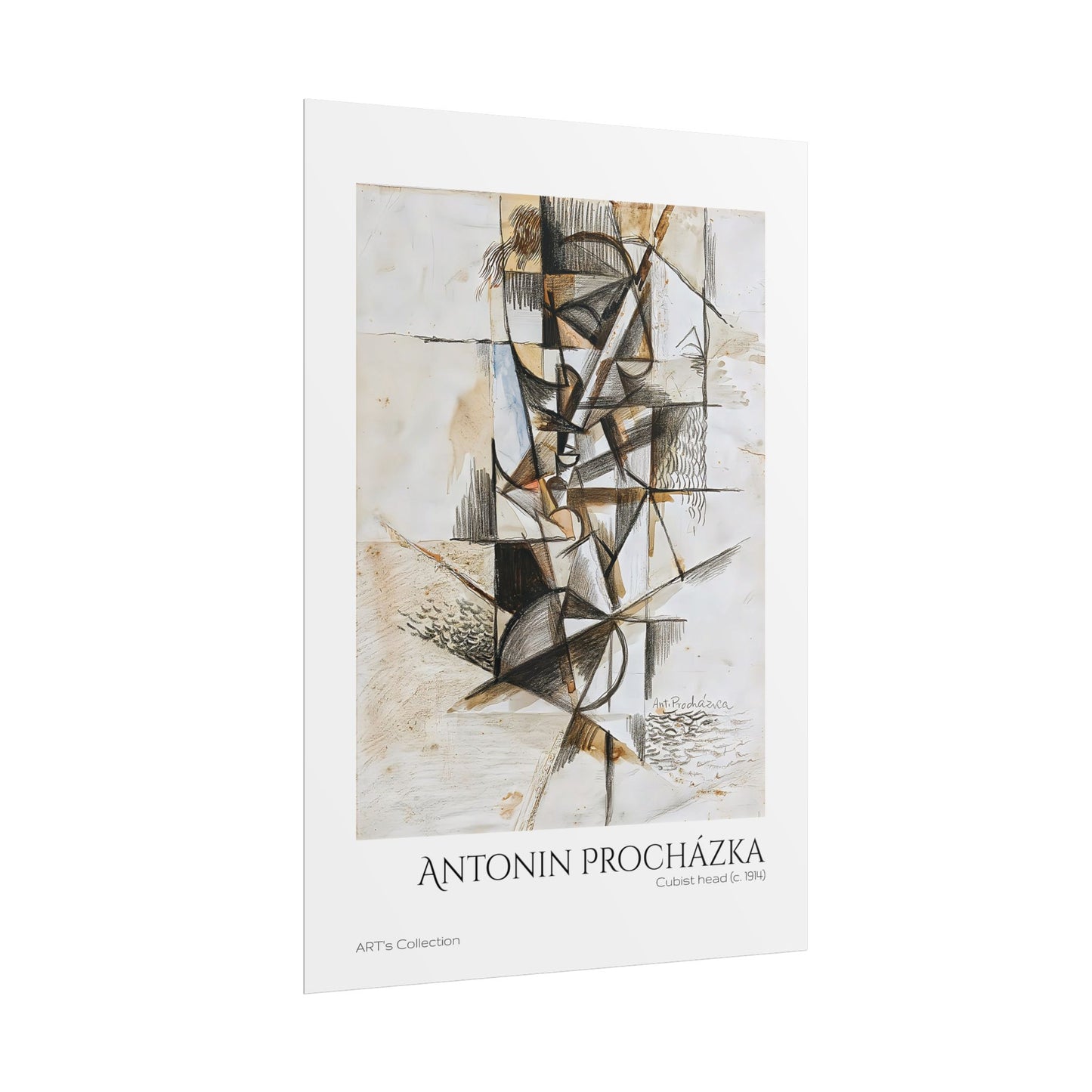 Cubist head (c. 1914) by Antonin Procházka / Affiche imprimée - Série ART's Collection