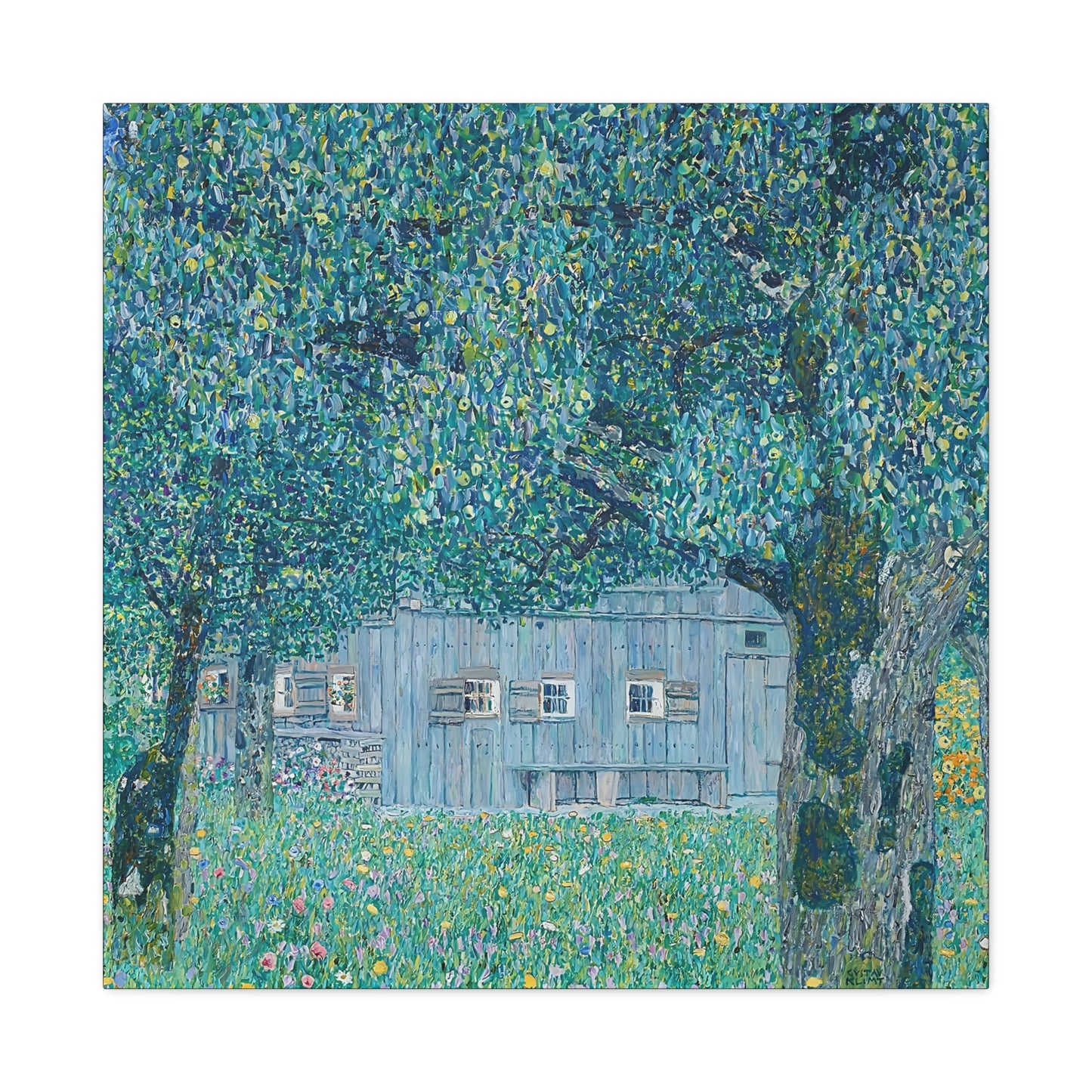Bauernhaus in Buchberg (1911) by Gustav Klimt / Reproduction Fine Art sur Toile / Flanc Large Epaisseur 3.2 cm - 1.25 inch