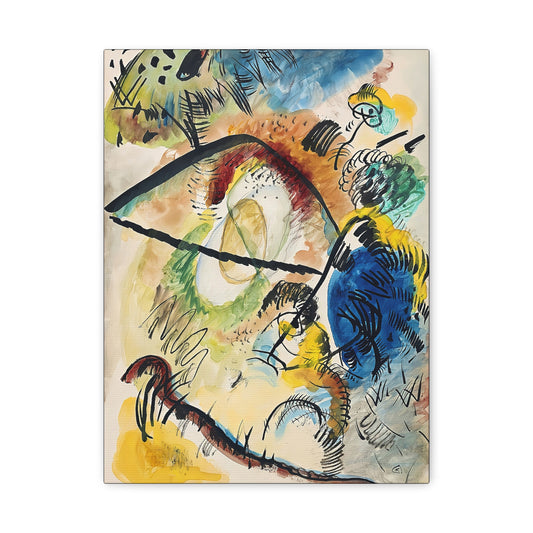 Watercolor IX - with black lines (1913) by Wassily Kandinsky / Reproduction Fine Art sur Toile / Epaisseur 3,2cm - 1'25 po