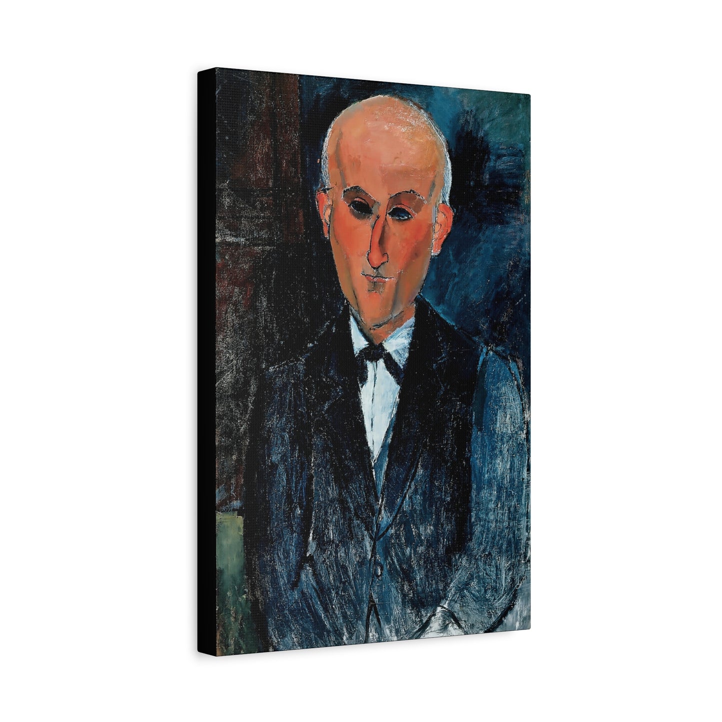 Max Jacob (1876-1944) de 1911-1922 by Amedeo Modigliani / Reproduction Fine Art sur Toile / Flanc Large Epaisseur 3.2 cm - 1.25 inch