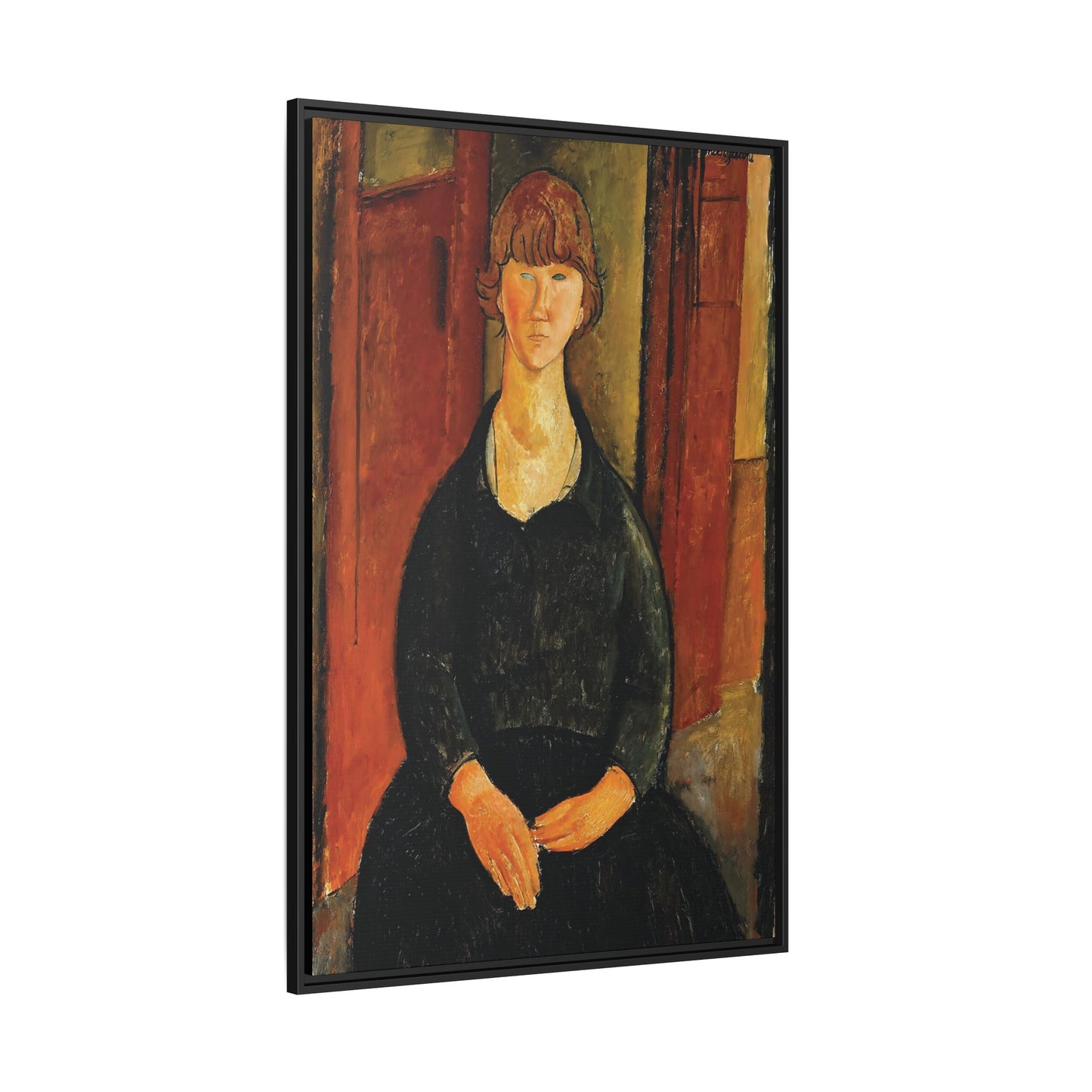 Flower Vendor (1919) by Amedeo Modigliani / Toile encadrée sur caisse américaine