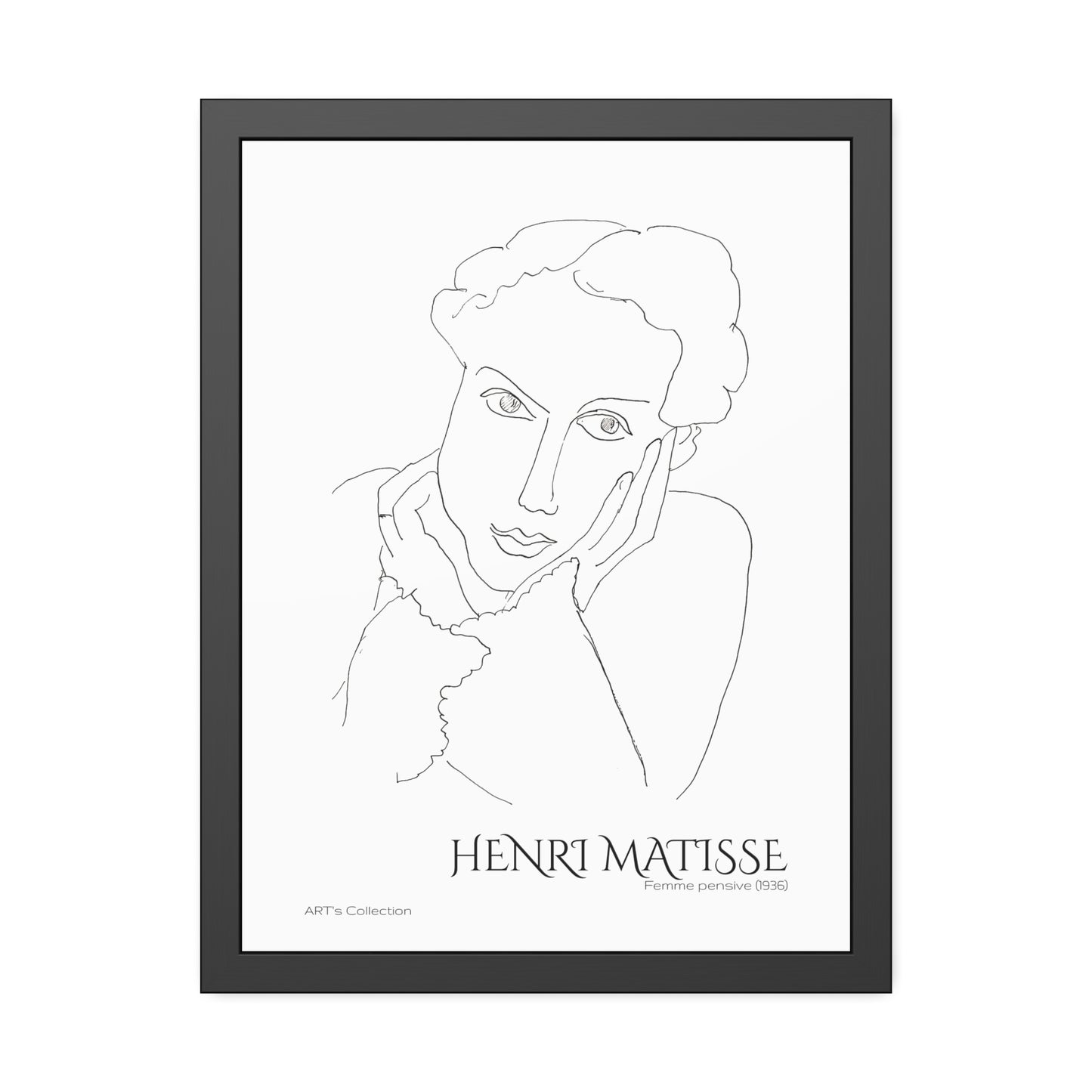 Femme pensive (1936) by Henri Matisse / Affiche Encadrée série ART's Collection