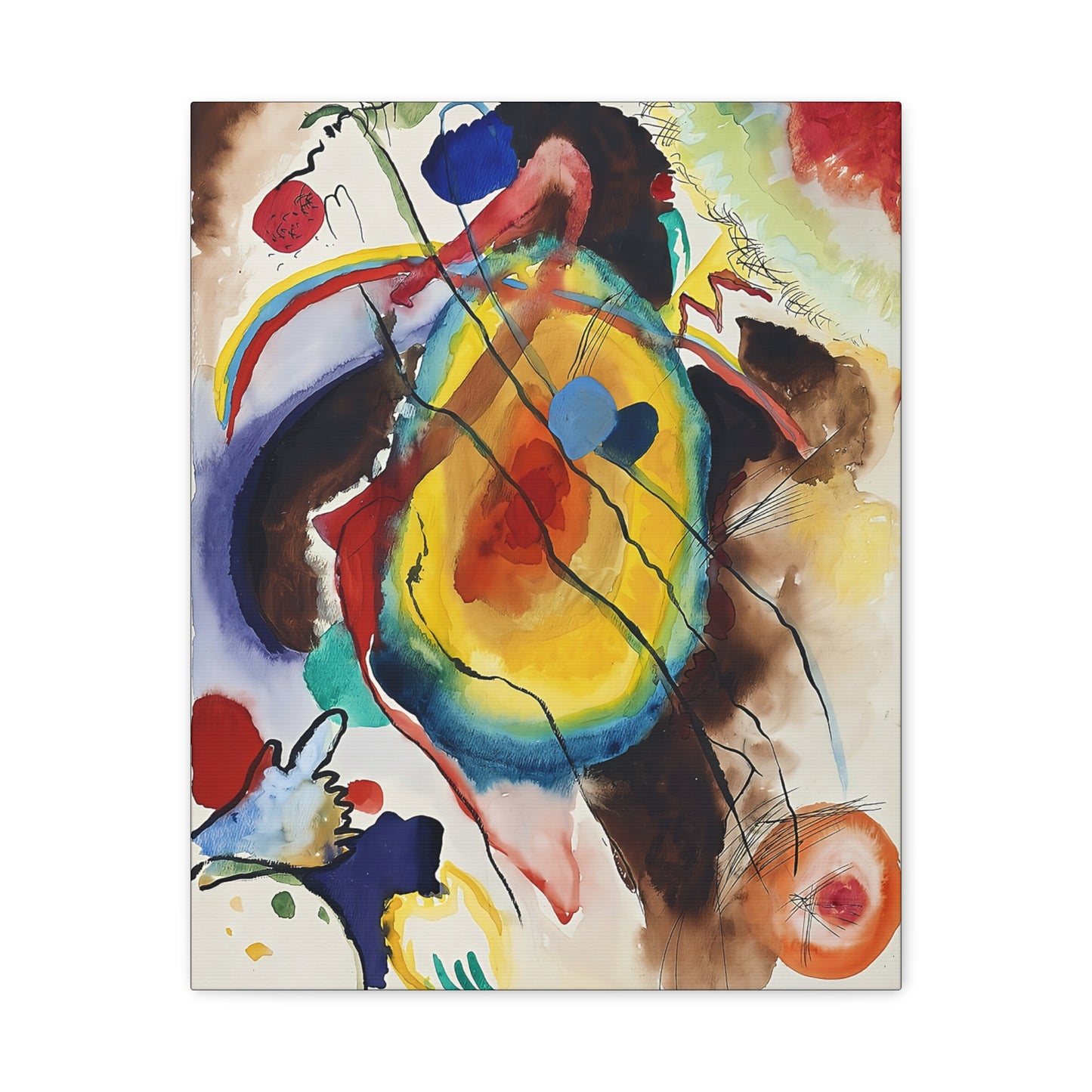 Entwurf zu einem Wandbild für Edwin R. Campbell (1914) by Wassily Kandinsky / Reproduction Fine Art sur Toile / Epaisseur 3,2cm - 1'25 po