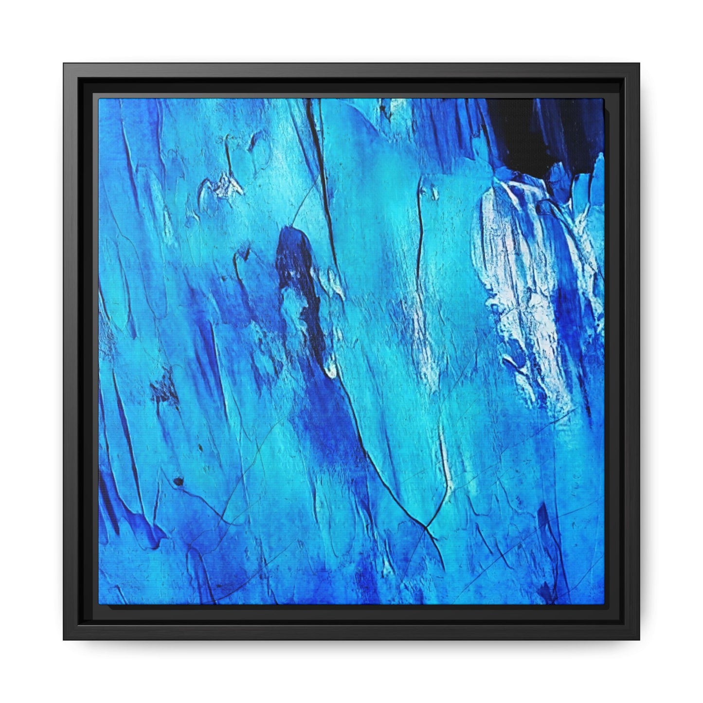 Tableau Intemporel Bleu Electrique "Série Sign Collections" / Toile encadrée sur caisse américaine