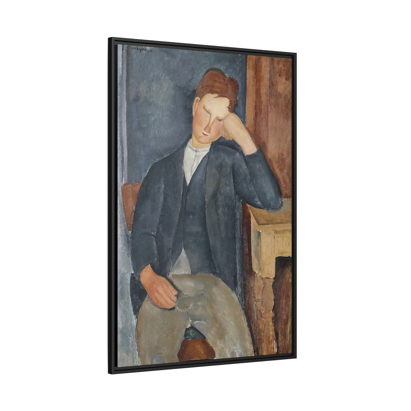The Young Apprentice (1918 - 1919) by Amedeo Modigliani / Toile encadrée sur caisse américaine