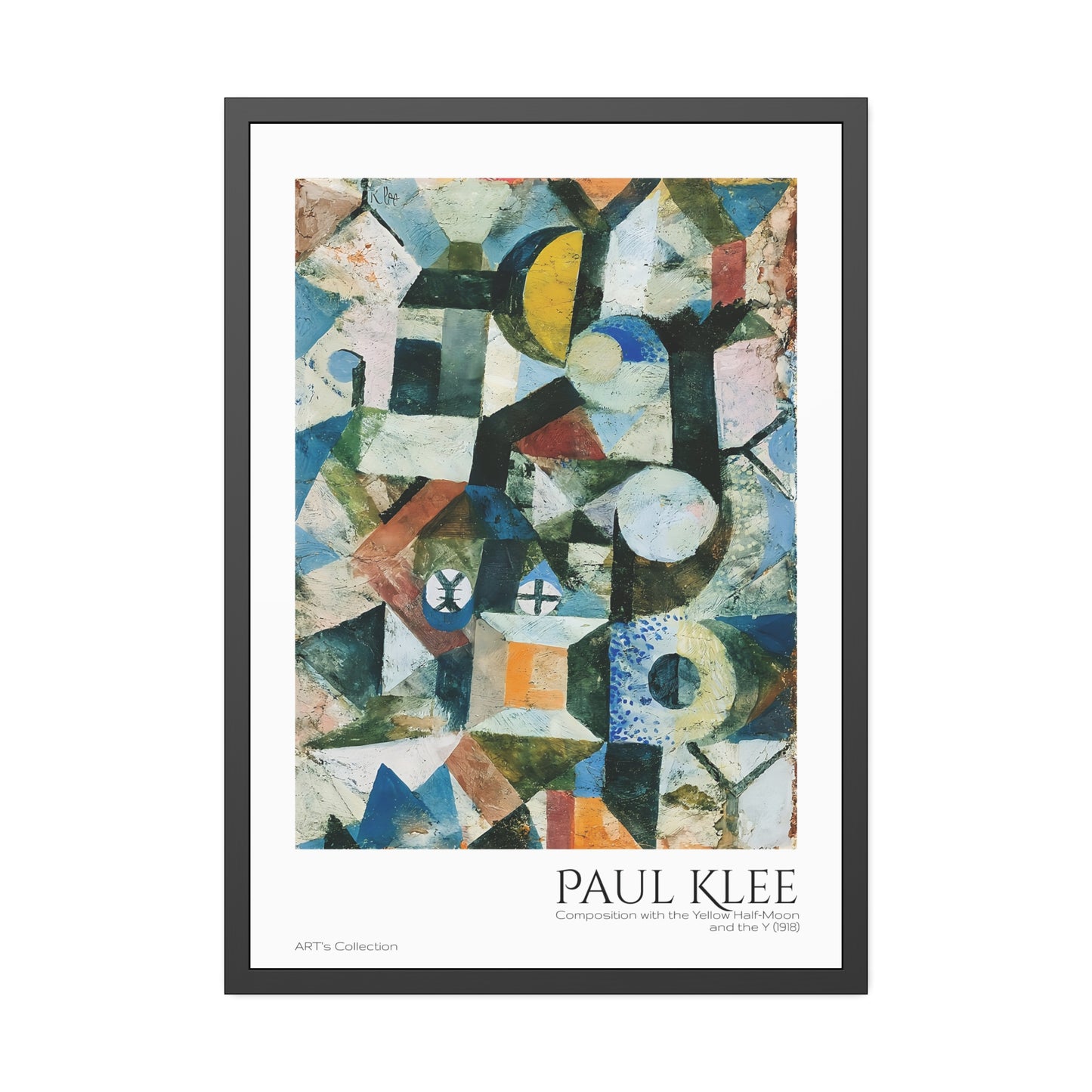 Composition with the Yellow Half-Moon and the Y (1918) by Paul Klee / Affiche Encadrée série ART's Collection