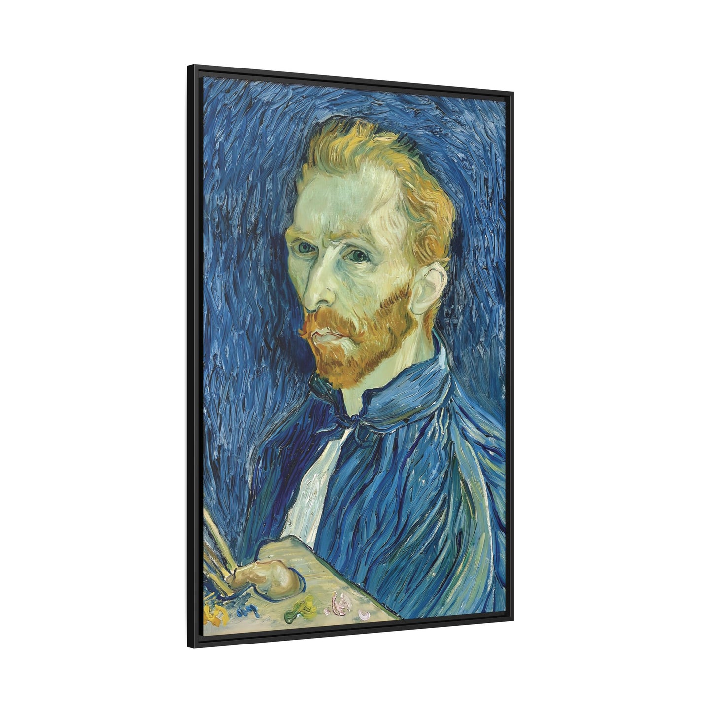 Self-Portrait (1889) by Vincent van Gogh / Toile encadrée sur caisse américaine