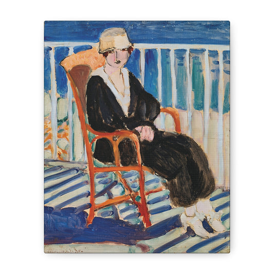 Jeune fille au balcon sur la mer (1918) by Henri Matisse / Reproduction Fine Art sur Toile / Epaisseur 3.2 cm - 1.25 inch