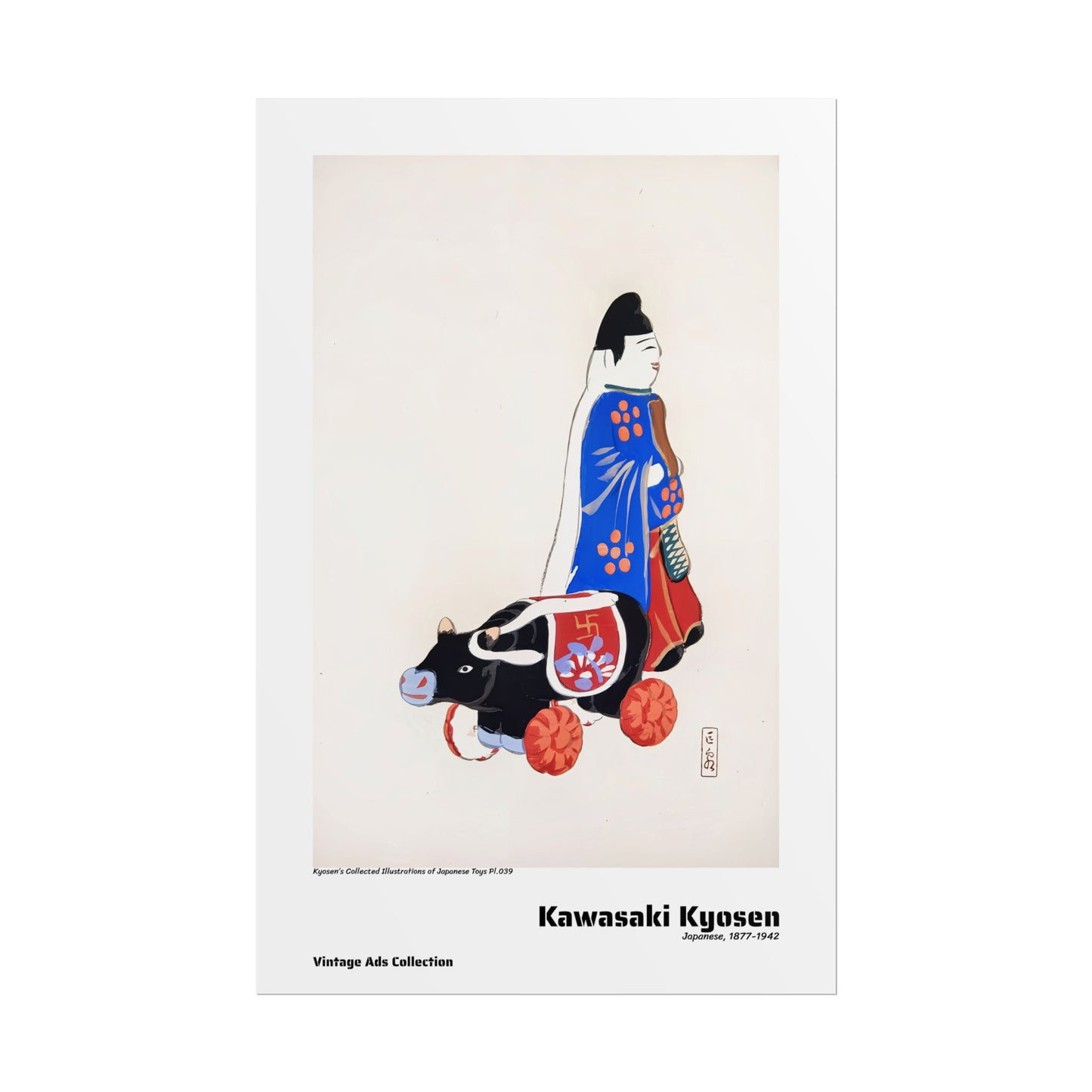 Kyosen's Collected Illustrations of Japanese Toys Pl.039 (1919) by Kawasaki Kyosen / Affiche imprimée - Série Vintage Ads Collection