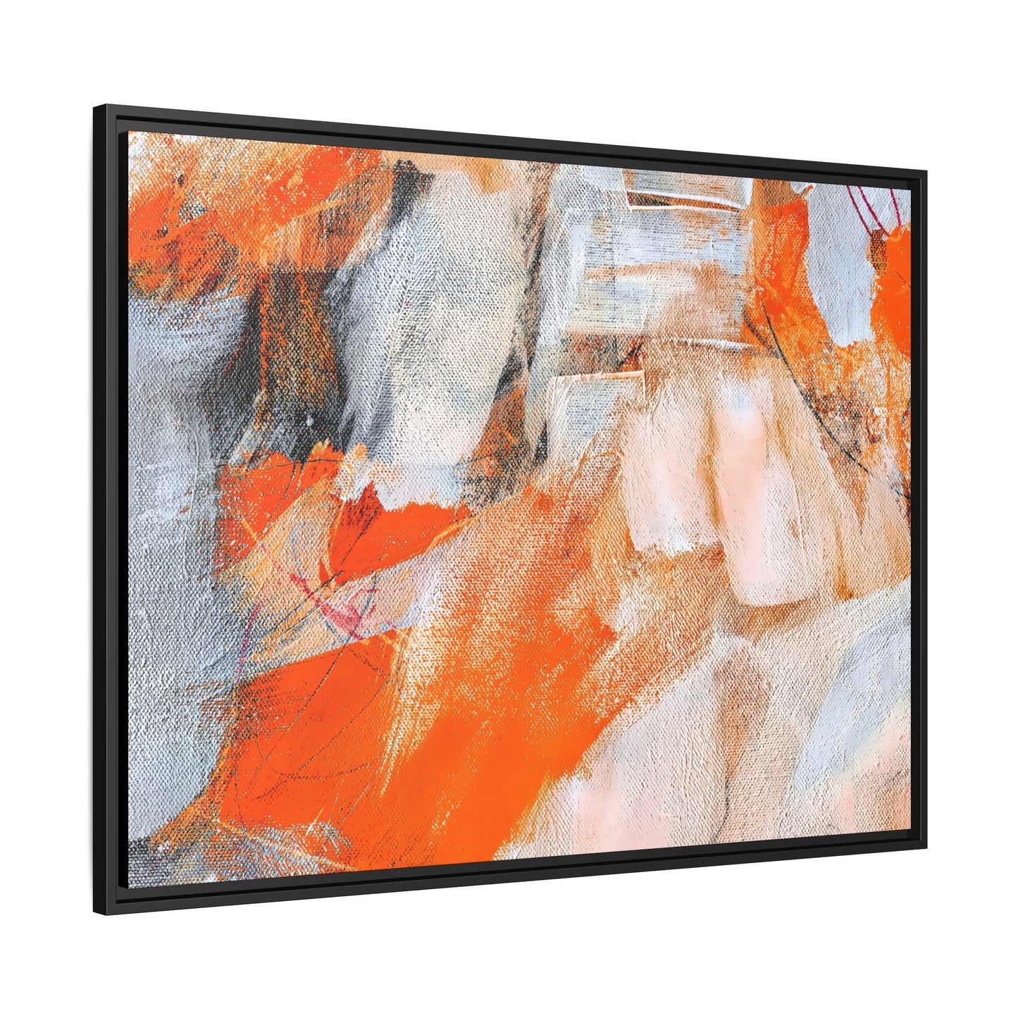 Tableau Intemporel Mandarine "Série Sign Collections" / Toile encadrée sur caisse américaine