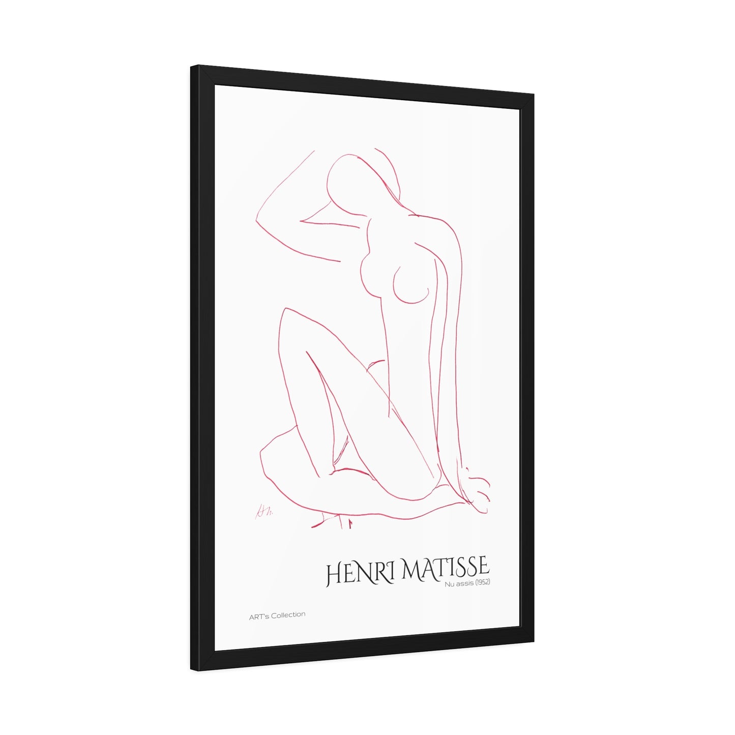 Nu assis (1952) by Henri Matisse version rouge/ Affiche Encadrée série ART's Collection
