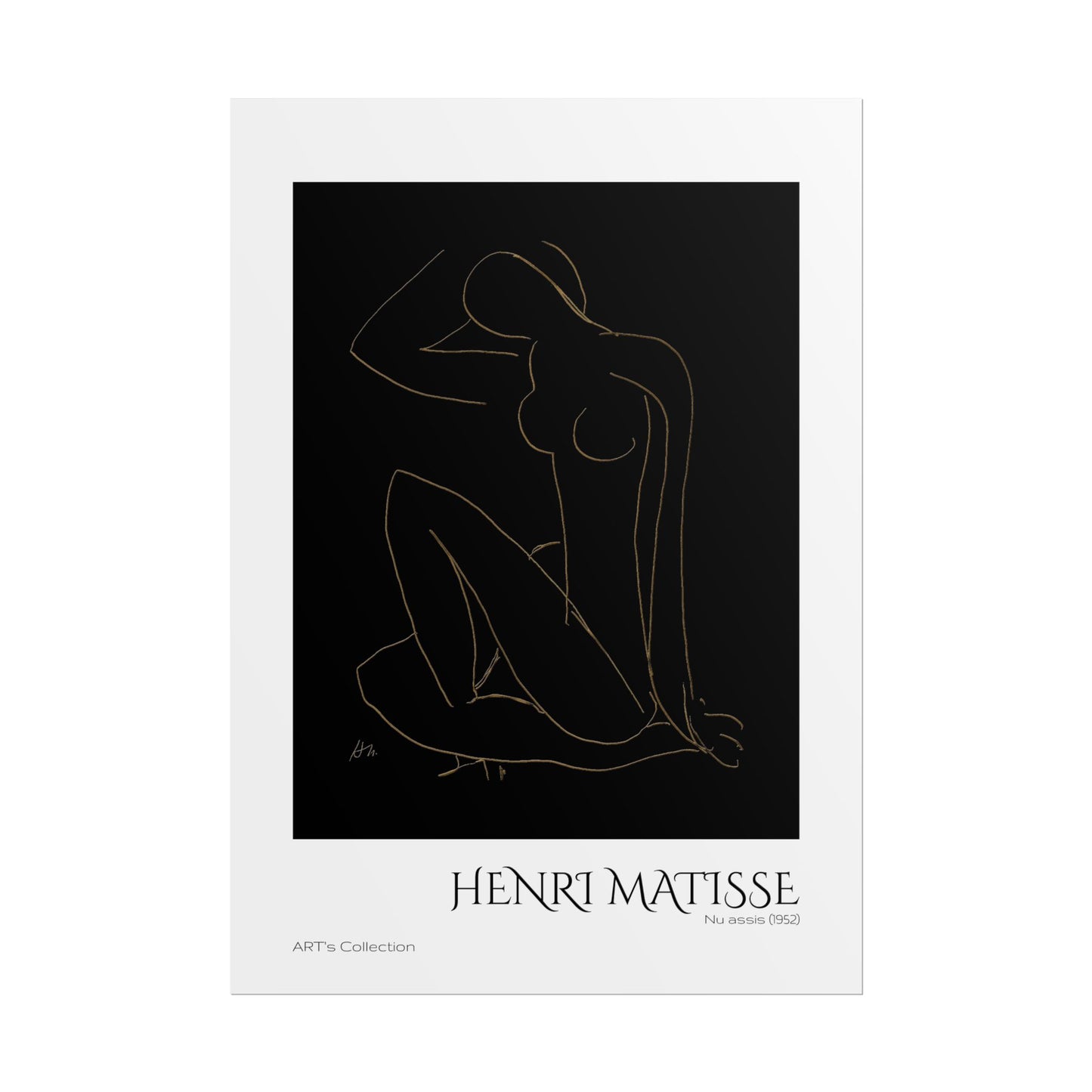 Nu assis (1952) version imposition by Henri Matisse / Affiche imprimée - Série ART's Collection