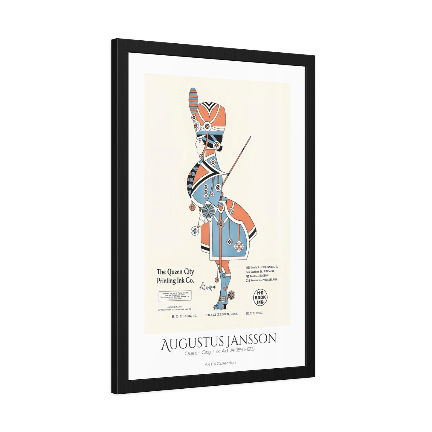 Queen City Ink, Ad. 24 (1890-1913) by Augustus Jansson / Affiche Encadrée série ART's Collection