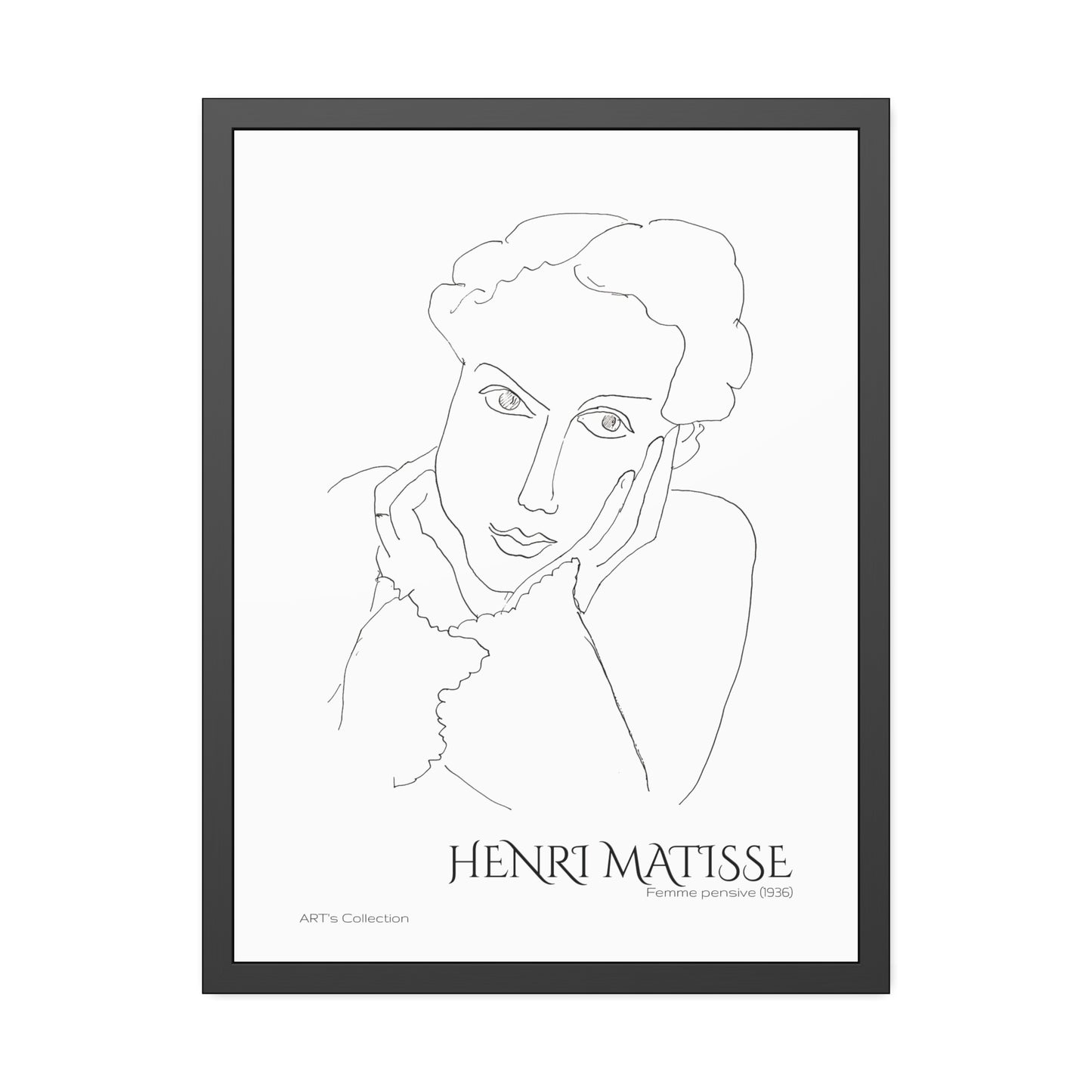 Femme pensive (1936) by Henri Matisse / Affiche Encadrée série ART's Collection