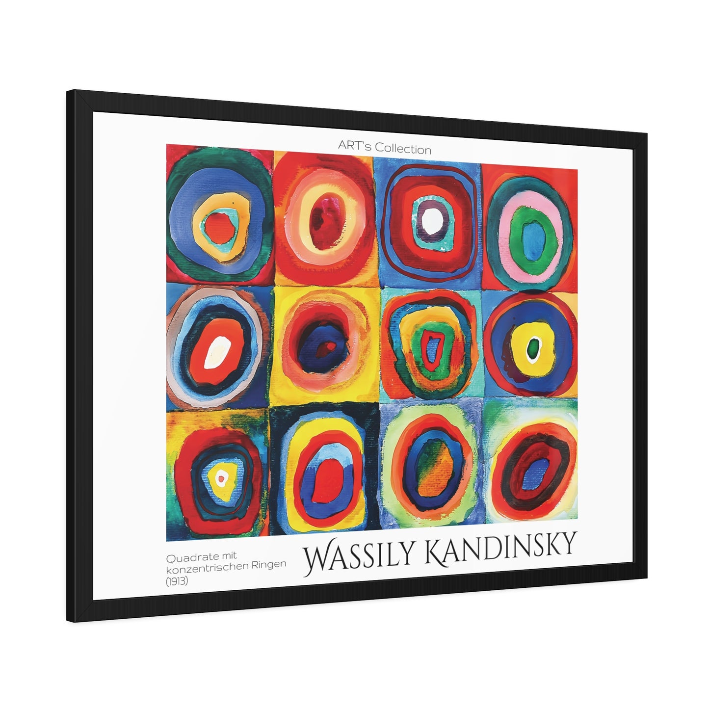 Quadrate mit konzentrischen Ringen (1913) by Wassily Kandinsky / Affiche Encadrée série ART's Collection
