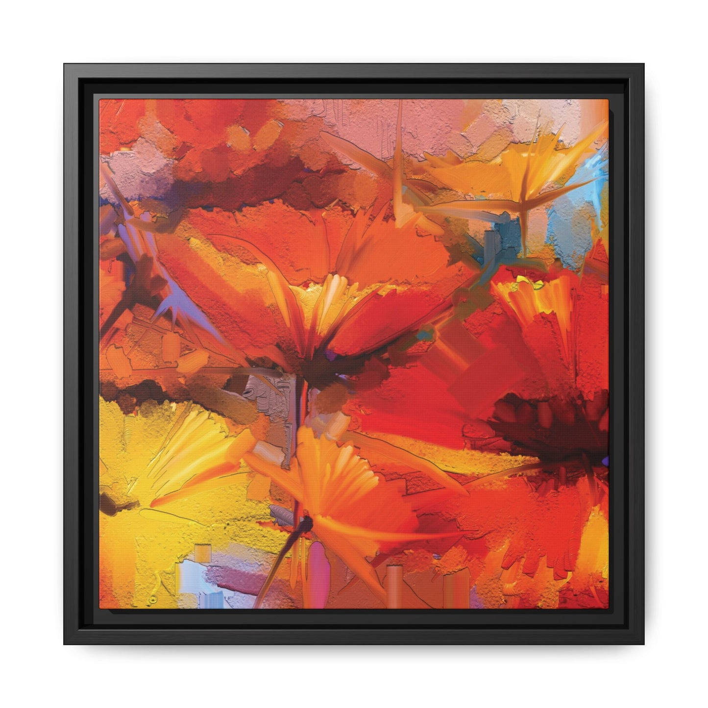Tableau Floral Coquelicot "Série Sign Collections" / Toile encadrée sur caisse américaine