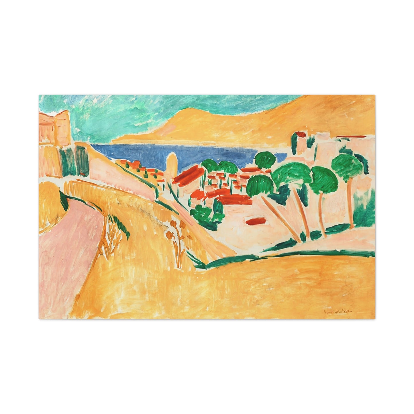 Collioure en août (autour de 1911) by Henri Matisse / Reproduction Fine Art sur Toile / Flanc Large Epaisseur 3.2 cm - 1.25 inch