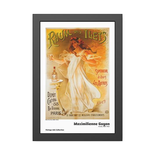 Rhum Des Ilets (1880-1900) by Maximilienne Guyon / Affiche Encadrée Série Vintage Ads Collection
