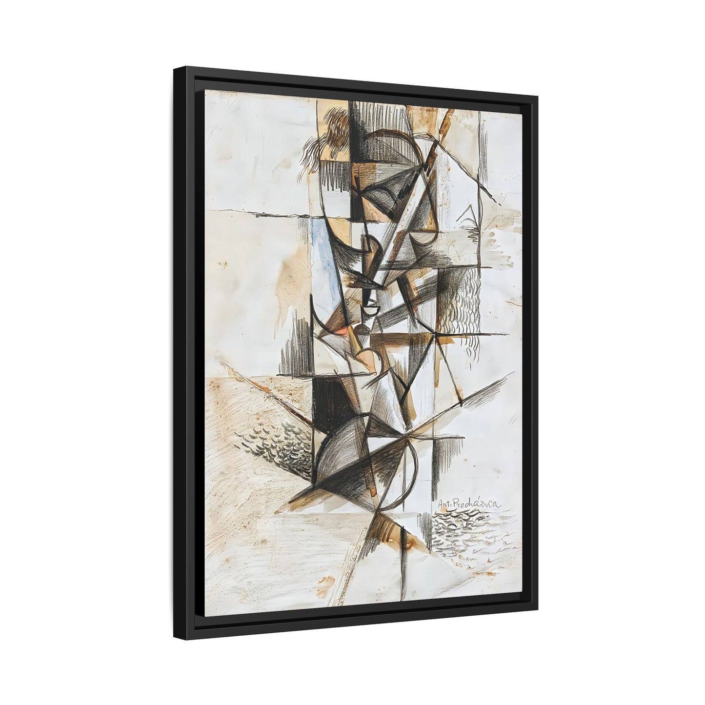 Cubist head (c. 1914) by Antonin Procházka / Toile encadrée sur caisse américaine
