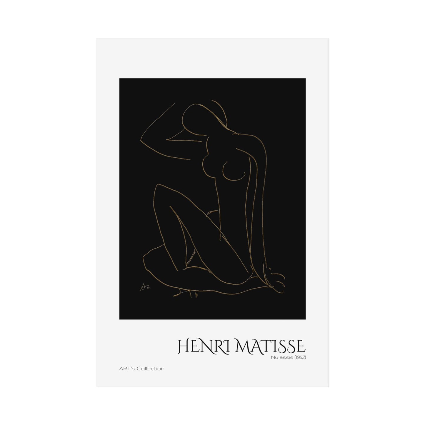 Nu assis (1952) version imposition by Henri Matisse / Affiche imprimée - Série ART's Collection
