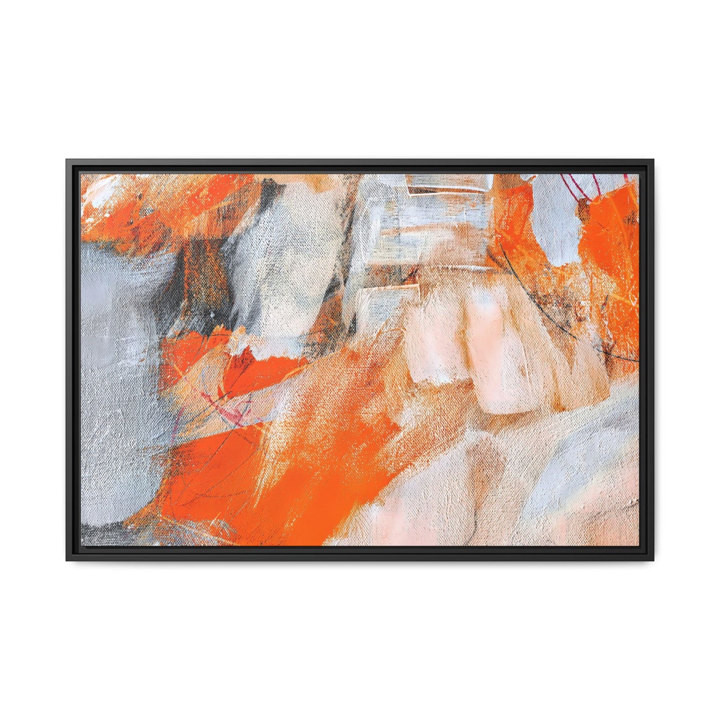 Tableau Intemporel Mandarine "Série Sign Collections" / Toile encadrée sur caisse américaine