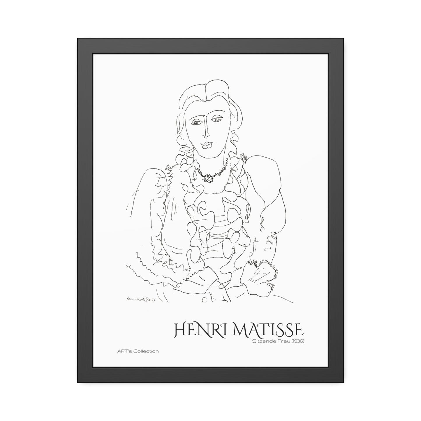 Sitzende Frau (1936) by Henri Matisse / Affiche Encadrée série ART's Collection