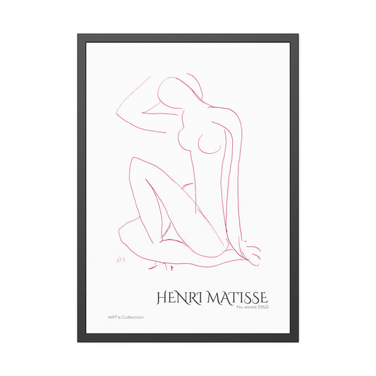 Nu assis (1952) by Henri Matisse version rouge/ Affiche Encadrée série ART's Collection