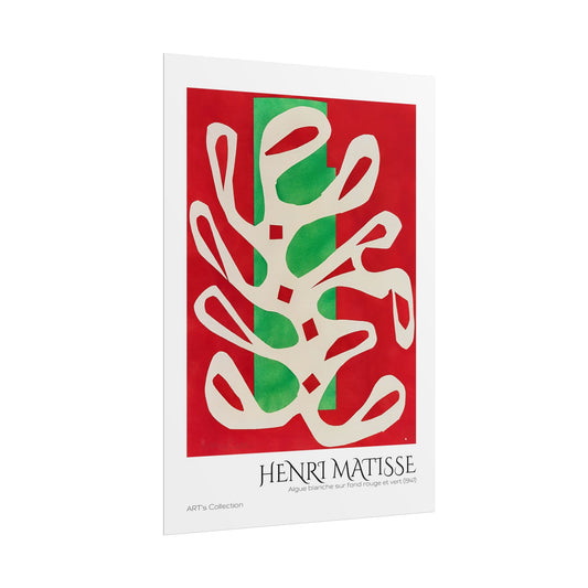 Algue blanche sur fond rouge et vert (1947) by Henri Matisse / Affiche imprimée - Série ART's Collection