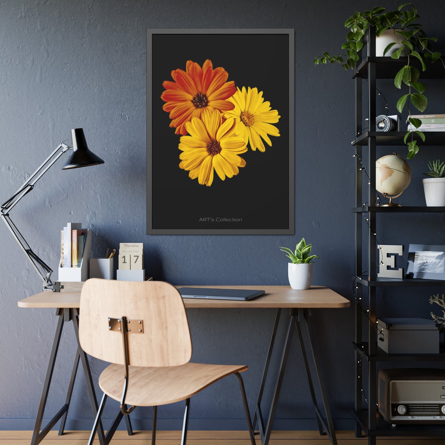 Collection Signature "FLORAL Numéro 4" sur Affiche Encadrée série ART's Collection