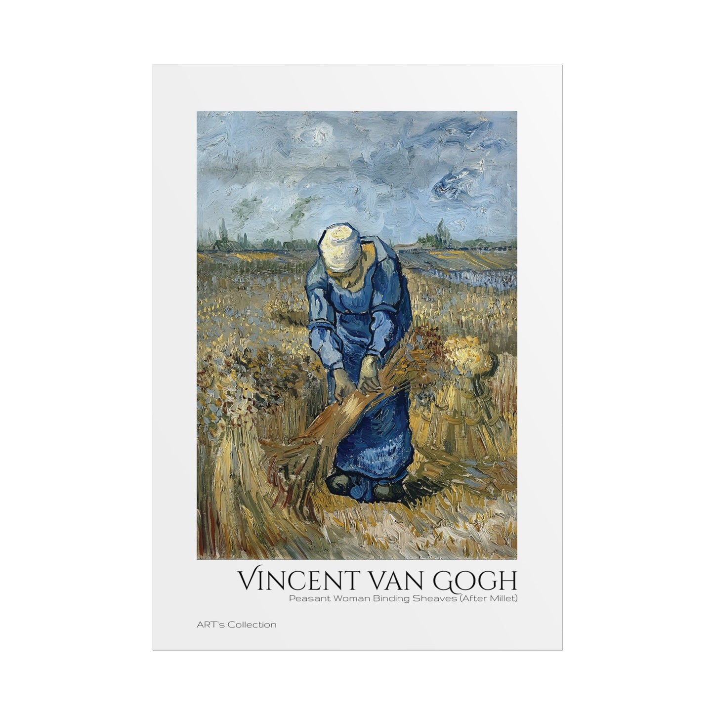 Peasant Woman Binding Sheaves (After Millet) by Vincent van Gogh / Affiche imprimée - Série ART's Collection