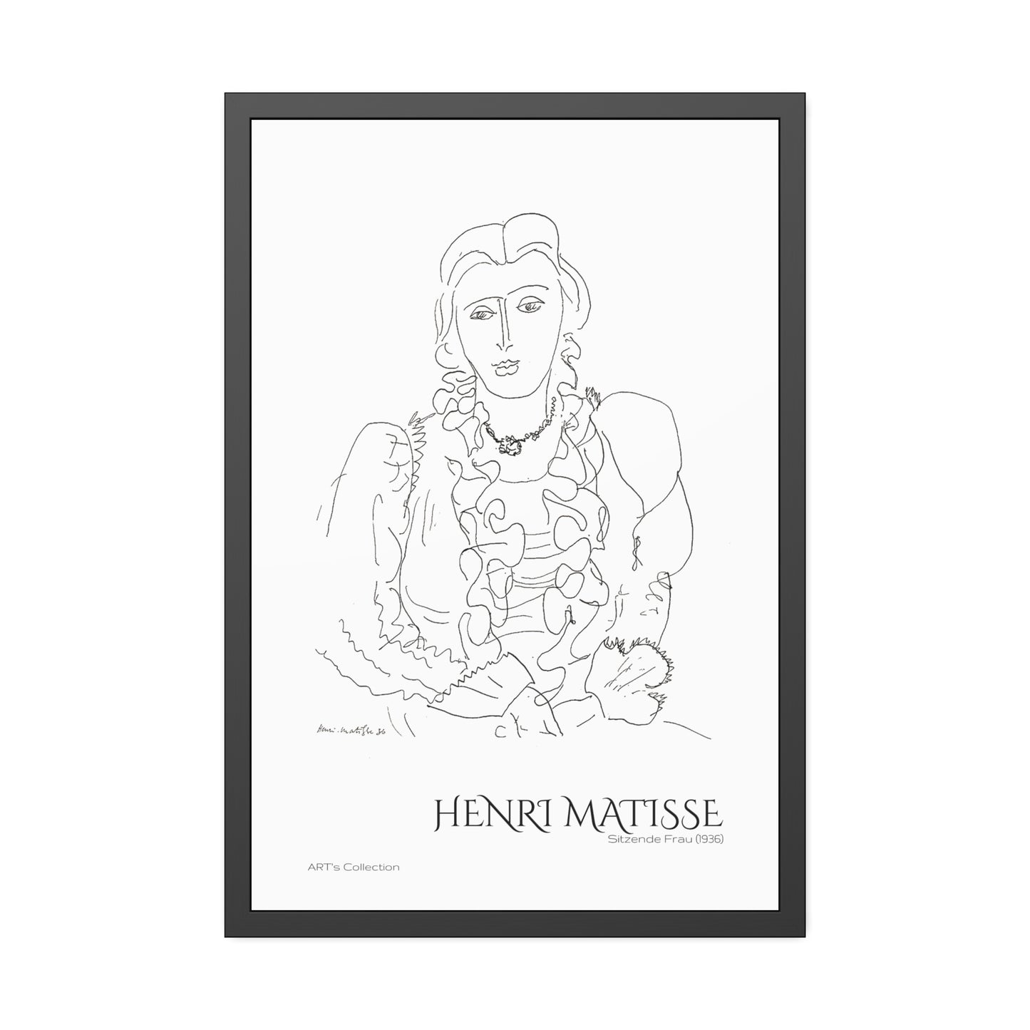 Sitzende Frau (1936) by Henri Matisse / Affiche Encadrée série ART's Collection