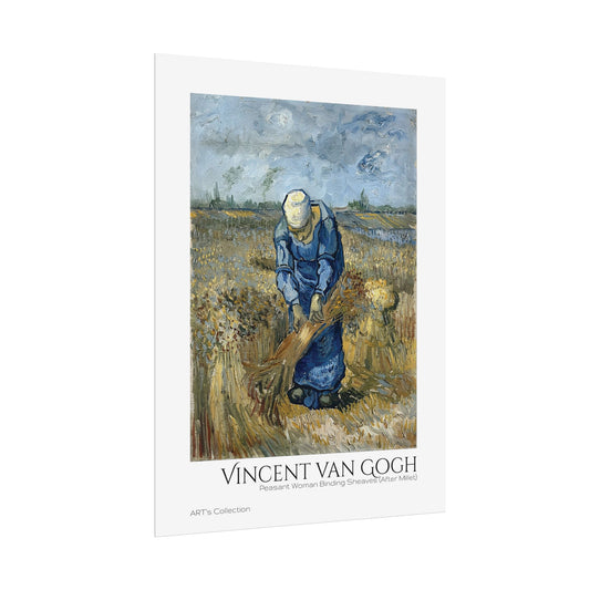 Peasant Woman Binding Sheaves (After Millet) by Vincent van Gogh / Affiche imprimée - Série ART's Collection