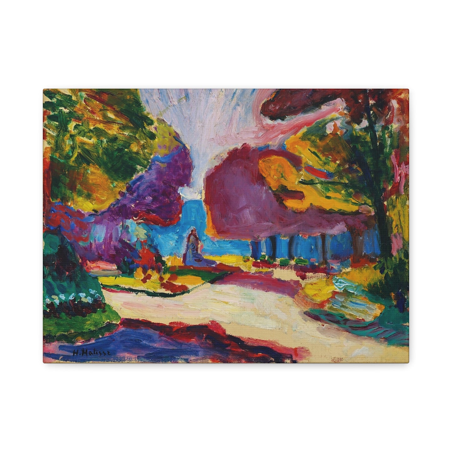 Jardin du Luxembourg, Paris (1902) by Henri Matisse / Reproduction Fine Art sur Toile / Flanc Large Epaisseur 3.2 cm - 1.25 inch