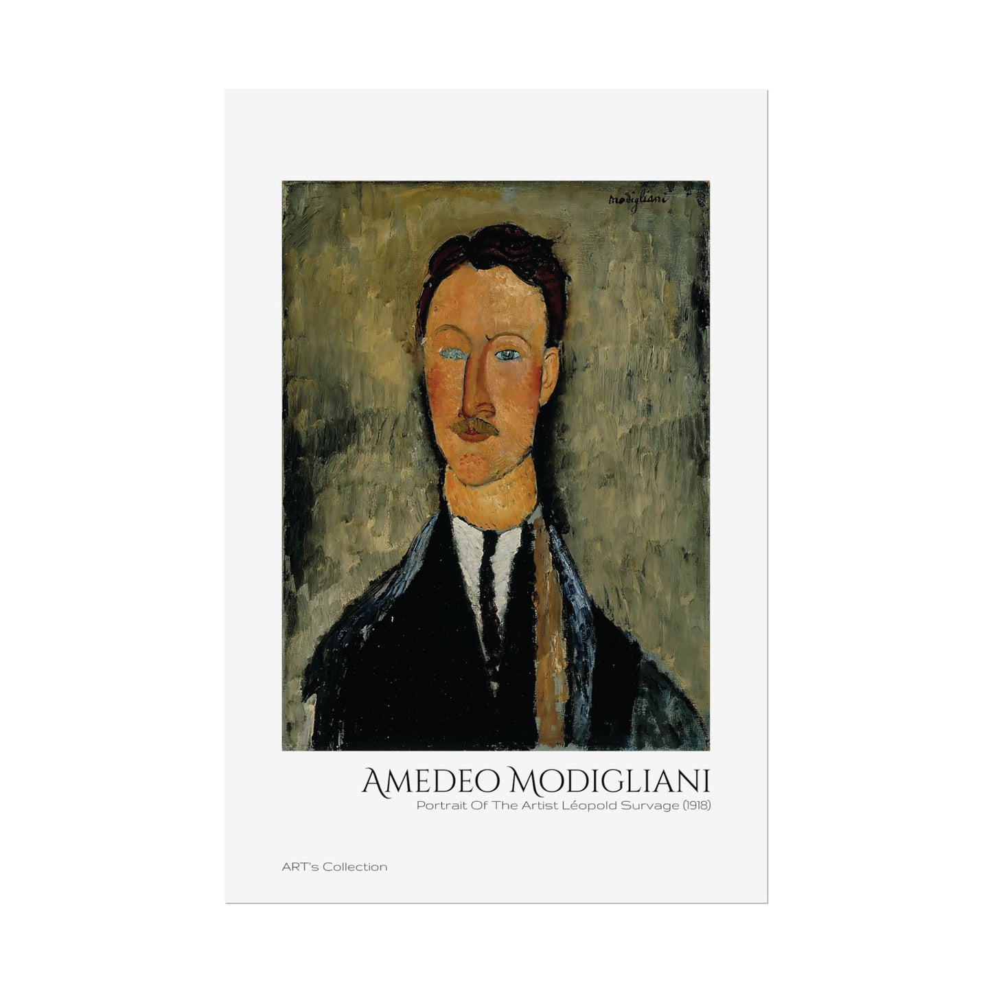 Portrait Of The Artist Léopold Survage (1918) by Amedeo Modigliani / Affiche imprimée - Série ART's Collection